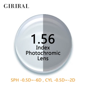 1.56 Indeks CR-39 Photochromic očala leče barvne sončna očala na recept branje optičnih kratkovidnost jasno leče za oči #1.56 BS