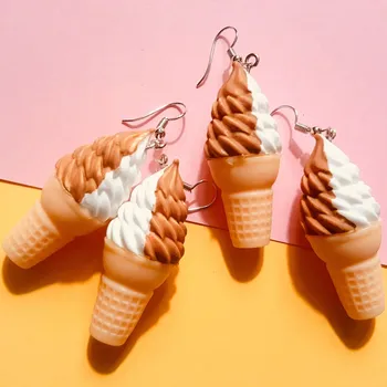 1 par Ustvarjalne Sladoled Ženska Uhani Srčkan Ročno izdelani Uhani Poletje Nakit Darila Za Njo