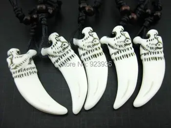 12 KOS Tibera carving White Tiger totem obesek talismane biker Nakit ogrlica
