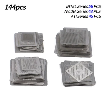 144pcs/veliko BGA Neposredno Toplote grafične kartice BGA Matrice INTEL/ NVIDIA/ ATI Bga čipov Video Reballing Matrica Tample Kit