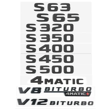 3D Mat Črna Avto Zadaj Prtljažnik Značko S320 S350 S400 S450 S500 S63 S65 V12 Biturbo Simbol Za Mercedes AMG W222 W221 Dodatki