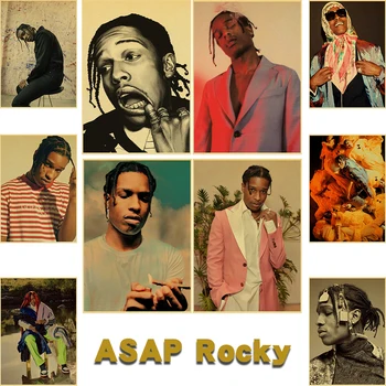 ASAP Rocky Rap Glasbe Star Hip Hop Art Dekor Kakovost Slike Platno Slikarstvo Doma Dekor Plakat dnevni Bar Stenski Dekor