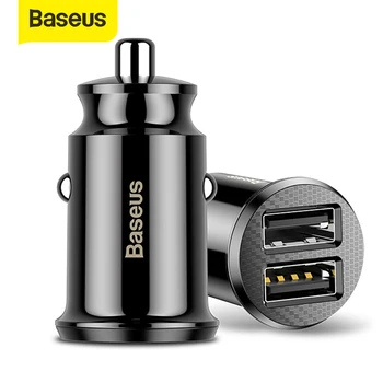 Baseus 3.1 Avto Polnilec Mini Hitro Polnjenje V Avtu z Dvojno USB Avtomobilski Telefon, Polnilec Adapter za v Avto Za Mobilni Telefon, Tablični računalnik Funkcije GPS