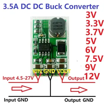 DC-DC Korak Navzdol Buck Converter Napajalni Modul DC 5 -27V, da 3V/3.3 V/3,7 V/5V/6V/7.5 V/9V/12V 3.5 Regulator Napetosti