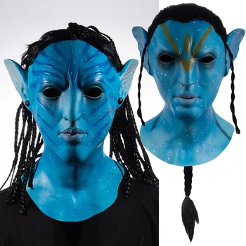 Film Avatar 2 Masko Na'vi Neytiri Cosplay Način Vode iz Lateksa Čelada Halloween Carnival Party Kostumi, Rekviziti