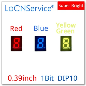 LoCNService 30PCS 0.39 Palčni Digitalni Cev LED Zaslon 1 Bit Rdeča Rumena Zelena Modra Skupno Anodo / Katodo 7 Segment 0.39 palčni