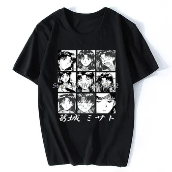 Majica S Kratkimi Rokavi Moški Misato Katsuragi Letnik Ženske Tee Shirt Anime Japonska Manga Majic Unisex Bombaž Tshirts Vrh