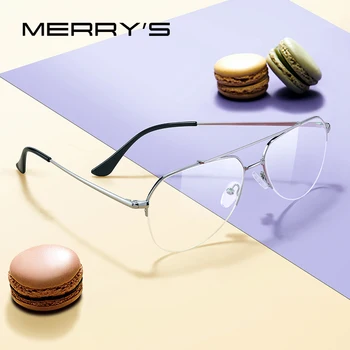 MERRYS DESIGN Classic Pilotni Pol Očal Okvir Za Moške, Ženske, Modno Kratkovidnost Recept Očala Okvirji Optičnih Očal S2690