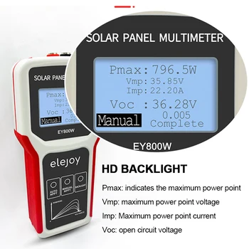 Smart MPPT Multimeter 400W/800W solarnimi Napajanje Multimeter Odprto Vezje Napetosti Tester za Odpravljanje težav Primerjavi