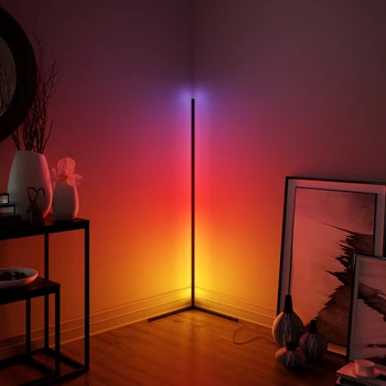 Sodobni LED Kotu RGB Talna Svetilka za Spalnico Postelji,Dnevna Soba Vzdušje Pisane Doma Dekor razsvetljave v Zaprtih prostorih Stoječe Svetilke