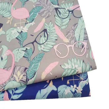 Tiskani flamingov bombažne Tkanine kepra, DIY posteljnina krpo Šivanje patchwork in quilting moda obleko izdelavo tkanin