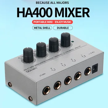 Top Deals 4 Kanali o Mini Stereo Slušalke Ojačevalnik HA400 Ultra-Kompakten Avdio Ojačevalnik Z Močjo Adapter EU NAS Plug Adapter