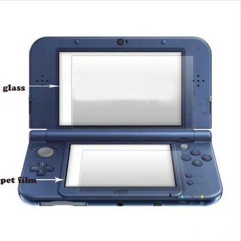 Vrh Kaljeno Steklo za Nov Nintendo 3DS XL/LL 3DSXL/3DSLL LCD Screen Protector Dnu PET Jasno, Polno Kritje Zaščitno folijo Stražar