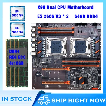X99 matične plošče Dual CPU z XEON E5 2666 V3 4x16GB=64GB DDR4 RECC REG ECC Memory Kit