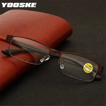 YOOSKE Poslovnih Obravnavi Očala Moških iz Nerjavečega Jekla Anti-Modra Svetloba Presbyopic Očala Moški Farsightedness Dioptrije Plus 1.5