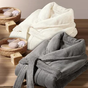 Ženske Haljo Coral Runo Sleepwear Pozimi Zgostitev Kimono Obleke Kopalni Plašč Soft Nekaj Sleepwear Flanela More Domov Oblačila